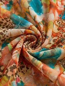 ROMWE Y2K Retro Sexy Draped Neck Rhinestone Embellished Pink Camisole For Women - Orange - View 3