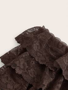 SHEIN ICON Women's Low Waist Layered Lace Ruffle Skorts - Brown - View 5