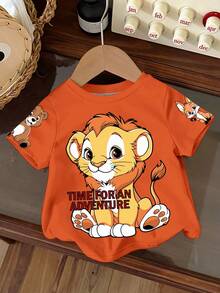 Bubblio Áo thun tay ngắn cổ tròn dáng rộng họa tiết hoạt hình cho bé trai, thích hợp mặc mùa hè. - Nhiều màu - Xem 2