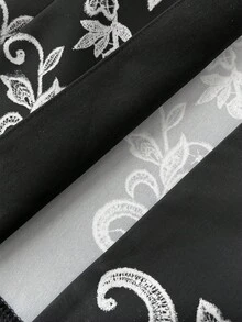 Elenzga New Season Long Sleeve Blazer Collar Cinched Waist Printed Jacket & Extended Pants Suit Set, Suitable For Daily Office Occasions And Holiday Events - Black - View 5