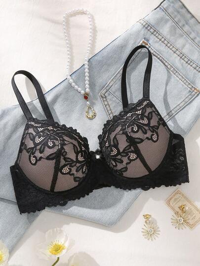 Women's Romantic Sexy Lace Underwire Push-Up Bra