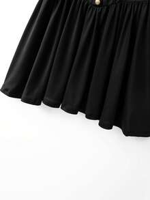 GlowEve CURVE Đầm peplum cổ chữ U phối ren dành cho nữ cỡ lớn - màu đen - Xem 6