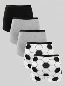 9 Stücke/Packung Boxershorts für Teenager Jungen mit Fußball Videospiel Allover-Muster und elastischem Bund, lässige Sportunterwäsche für Studenten und Schüler - Verschiedenfarbig - Übersicht 2