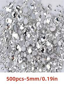 2000 viên đá giả kim cương giả bằng nhựa màu bạc, hình tròn, kích thước 3-6mm, dùng để làm phụ kiện giày dép, quần áo, mỹ phẩm, túi xách, trang trí. - Bạc - Xem 7