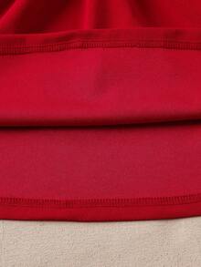 Elladie kids 少女珍珠点缀领口红白中长连衣裙，甜美优雅风格，适合派对、日常穿着、春秋季及圣诞节等场合。 - 紅色 - 查看 7