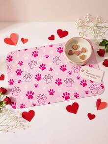 PETSIN 1片装硅胶泥浆宠物食品垫，适用于猫狗，防溅喂食垫，吸水速干垫 - 粉色 - 查看 7