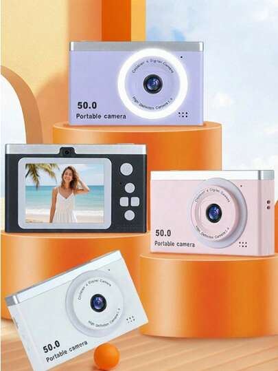 Teckwe Dijital Kamera, Mini CCD Kamera, Taşınabilir Retro Kart Kamerası, Mobil Aktarım Özelliği, 4K Ultra HD Fotoğrafçılık, Sevgililer Günü Hediyesi