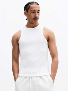 SUMWON Essentials Ribbed Tank Top Sleeveless Crew Neck Tank Top Basic Casual Summer Wardrobe Staple Comfortable Fit - White - View 4