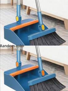 2件套客厅必备家用清洁用品，包括扫帚带簸箕组合、超大折叠扫帚簸箕套装、家用扫帚、垃圾铲、加厚扫帚簸箕套装 - 彩色 - 查看 9