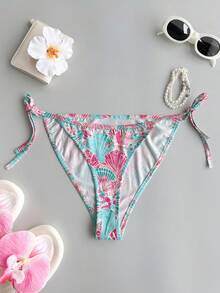 INAWLY Women's Beach Vacation Shell Print 2 Pieces Set - Blue - View 6