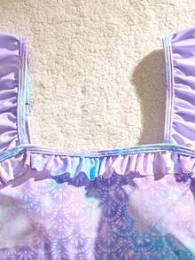 SHEIN Tween Girls' Fashionable Vacation Casual Printed Swimsuit - Pink - View 4