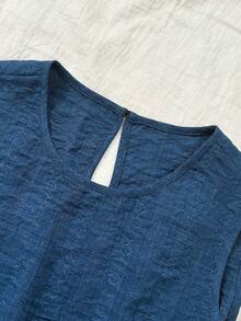 EMERY ROSE Women's Casual Round Neck Sleeveless Top And Shorts Set, Loose Fit Two Pieces Outfit - Blue - View 4