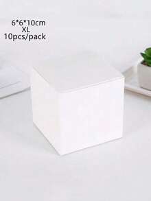 SHEIN 10pcs/Package Gift White Small Square Box Candy Cosmetic Electronics Accessory Packaging Gift Box,Christmas - White - View 11