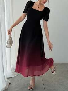 DAZY Women's Elegant Commuter Ombre Mid-Length Dress, Summer - Multicolor - View 3