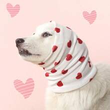 PETSIN 1个情人节宠物耳罩头带，涤纶双层心形弹力设计，适合小型犬 - 紅色 - 查看 16