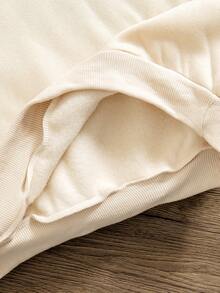 Young Girl' Fleece Sweatshirt - Black - Apricot - View 3