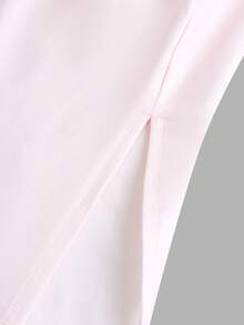 SHEIN Serisse Kids Vestido elegante de vacaciones con estampado floral tropical y bajo asimétrico para niñas preadolescentes - Rosa - Ver 9