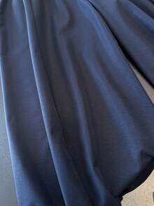 GlowEve CURVE Plus Size Women's Solid Color Cropped Pants, Lantern Pants, Elastic Waist, Loose Fit Casual Pants, Vacation Elegant Baggy Pants Navy Blue Bloomers Bow Pants Office Bow Shorts Bloomers Ruffle Shorts Shorts With Bows Ruffle Shorts - Navy Blue - View 7
