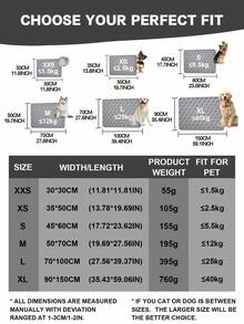 1片灰色骨头和爪印图案防水宠物垫，防滑，可水洗，可重复使用，适用于小型/中型/大型猫狗 - 灰色 - 查看 11