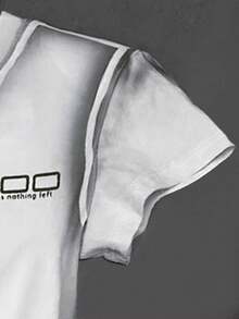 Glimmora Áo thun nữ dáng rộng, họa tiết in chữ, thích hợp cho các hoạt động ngoài trời và hẹn hò, màu trắng, hàng mới về mùa hè, phong cách đường phố. - Nhiều màu - Xem 3