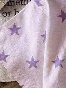 Camiseta corta básica y relajada con estampado de letras, gráficos de estrellas y cuadros coloridos, diseño fresco y sencillo, ideal para niñas jóvenes, uso diario cómodo, apropiada para primavera, verano y otoño - Multicolor - Ver 3