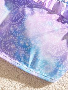 SHEIN Tween Girls' Fashionable Vacation Casual Printed Swimsuit - Pink - View 5