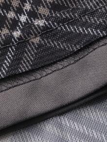 FRIFUL 网眼格纹吊带背心，腰部喇叭下摆，休闲百搭连衣裙 - 黑色 - 查看 5