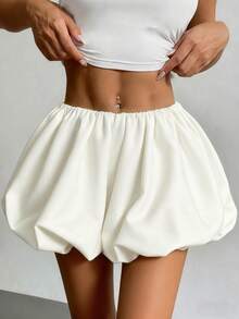 INAWLY Chân váy nữ màu trơn dáng tulip, thích hợp mặc mùa hè. - trắng - Xem 1