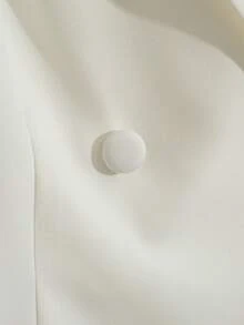 GlowEve Women's Elegant Casual Commuter White Shirt Blouse With Button And Waist Pleats, Suitable For Spring And Autumn - White - View 3