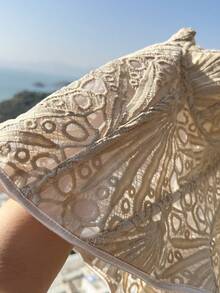 CovetEZ 大码女式蕾丝荷叶边性感抹胸塑身衣 - 白色 - 查看 11