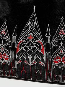 ROMWE Goth Túi xách cỡ lớn, kiểu dáng thường ngày dành cho nữ, phù hợp sử dụng hàng ngày. - Lâu đài đỏ 2 - Xem 5