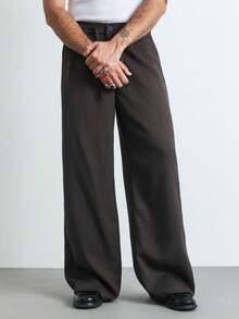 HUEFORM 男士休闲褶裥宽松阔腿裤，适合日常休闲穿着、周末外出、旅行、朋友聚会等场合。这款裤子是男士衣橱中不可或缺的百搭单品，也是送给男友或丈夫的绝佳礼物。男士宽松阔腿裤，日系男士阔腿裤 - 咖啡棕 - 查看 4