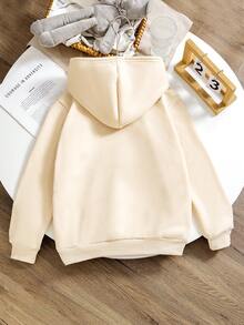 Young Girl' Fleece Sweatshirt - Black - Apricot - View 5