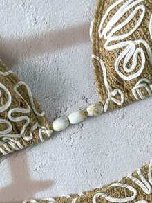 Swim Vcay Women's Summer Beach Floral Textured Sexy Bikini Swimsuit Set - Multicolor - View 4