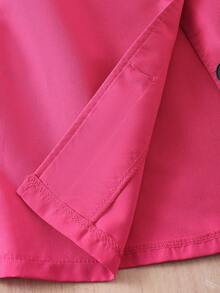 3pcs Young Girls Fuchsia Blazer Vest Jacket,Knit Camisole And Shorts Set,Elegant Commuter Outfit Bow Clothes For Summer Spring Autumn,7thbirthday - Hot Pink - View 9