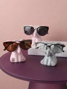 Joivida 1个卡通大象眼镜架 - 粉色大象戴着黑白眼镜，趣味十足的桌面收纳架，适用于家居和办公室装饰，为客厅、书架和电视柜增添创意礼物。大象装饰品，书架点缀，可爱摆件，手绘细节，艺术雕塑，适合爱书人士，趣味设计，精湛工艺，是万圣节和圣诞节室内设计爱好者的理想之选。 - 彩色 - 查看 2