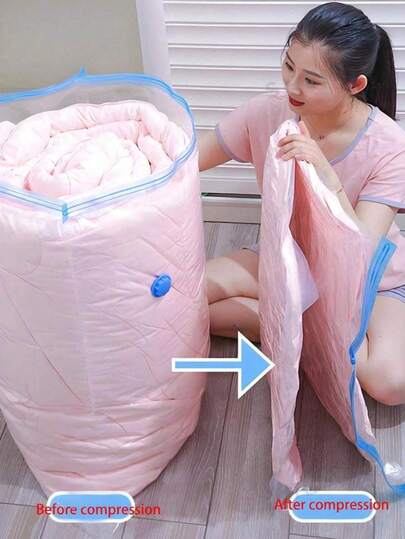 5pcs/4pcs/3pcs/1pc Vacuum Storage Bag Space-Saving Bag Suitable For Clothes, Mattresses, Blankets, Duvets, Pillows, Quilts, Traveling And Moving