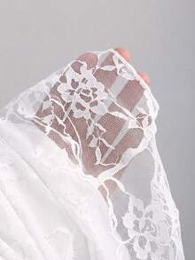 Sweetra Y2K Sexy Square Neck Pleated Flare Sleeve Versatile Commuter Dress - White - View 3