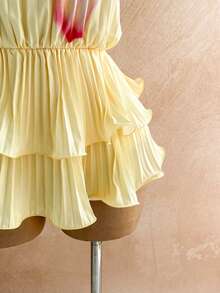 Soleia Women's Summer Vacation Casual Printed Backless Pleated Mini Dress - Multicolor - View 6