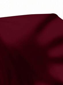 SHEIN EZwear Áo thun dài tay cổ tròn dáng rộng màu đỏ tía, cỡ lớn, phong cách thường ngày. - Màu Đỏ Sâu - Xem 6