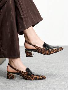 CUCCOO BIZCHIC Giày cao gót đế dày hở gót kiểu dáng mới - màu đen - Xem 5