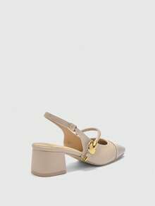 CUCCOO BIZCHIC Women's Classic Low Heel Slip-On Pumps, Black For Christmas Valentine's Day - Deep Apricot - View 10