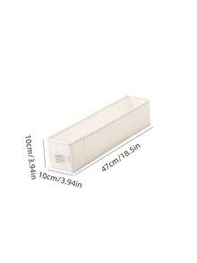 1pc Solid Color Narrow Long Gap Fabric Storage Box Drawer Style Wardrobe Clothes Organizer Rectangle Bin For Home Bedroom Closet Spring Cleaning Holiday Housewarming Gift - Beige - View 8