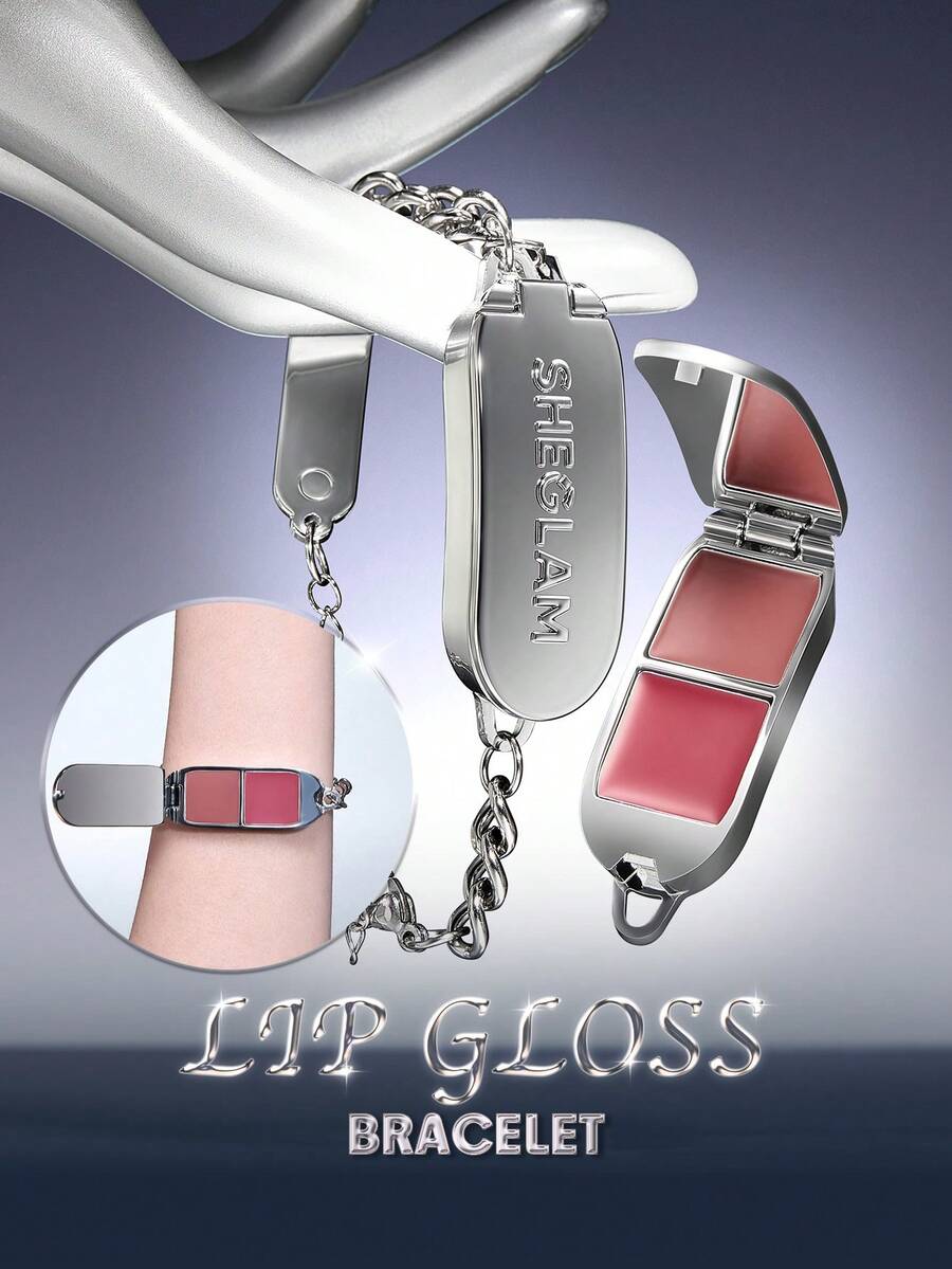 SHEGLAM Lip Link Mini Palette De Gloss Bracelet Marque Beauté Visage Maquillage CosméTique Pour Femmes Filles Parfait Pour Hiver Printemps IdéAl Pour Y2K ÉLéGant Mode Adapté Pour Anniversaire Cadeau FêTe PrêT Meilleure Couleur - Multicolore - Voir 1