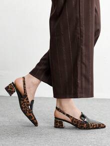 CUCCOO BIZCHIC Giày cao gót đế dày hở gót kiểu dáng mới - màu đen - Xem 2