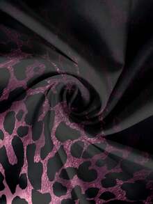 EMERY ROSE 大码休闲渐变豹纹翻领灯笼袖衬衫，秋季款 - 彩色 - 查看 4