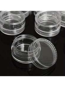 25个迷你透明乳霜罐，3克/5克，空塑料化妆品罐，透明样品瓶，眼影膏/唇膏容器，旅行必备样品化妆品罐，空迷你瓶，适用于感恩节、万圣节和圣诞节。 - 無色 - 查看 4