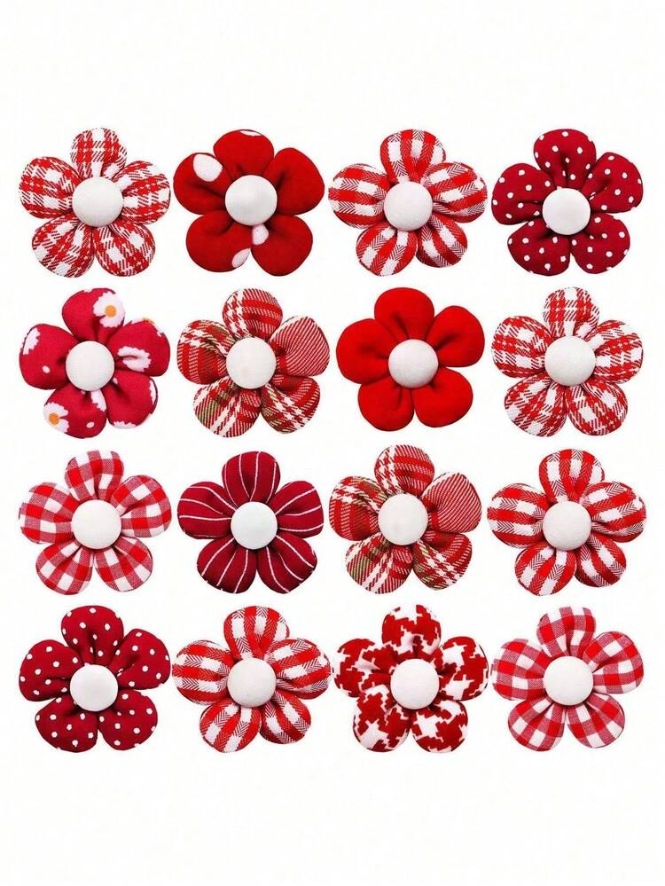 PETSIN 1 Piece Pet Red Flower Headband; Fashion Red Flower Rubber Band Headband For Pet; Pet Flower Hairband; Pet Accessory For Valentine's Day; Pet - Multicolor - View 15