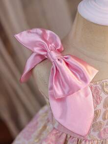 SHEIN Baby Girl Ditsy Floral Bow Strap Princess Chiffon Dress - Multicolor - View 5