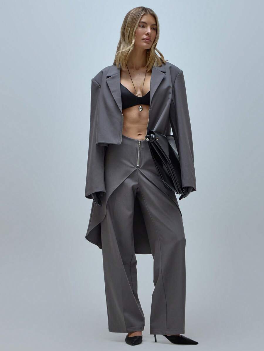 MUSERA 女士西装裤 - 灰色 - 查看 1